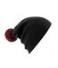 Adultes Bonnet Unisexe Snowstar Noir Rouge Beechfield-2