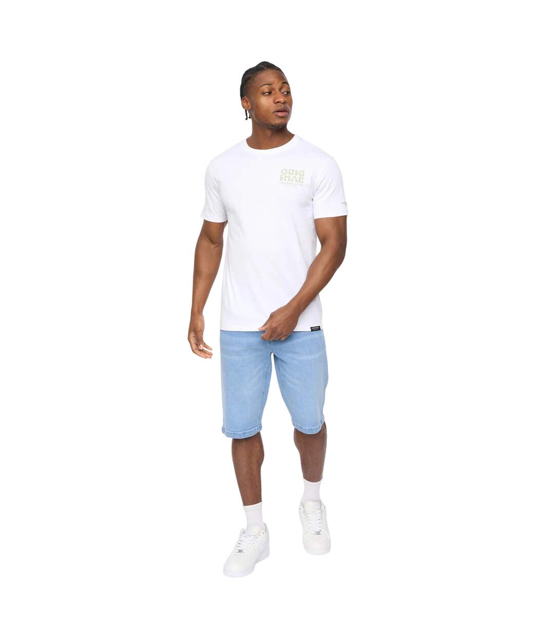 Mens Wellmoores T-shirt White Crosshatch-1