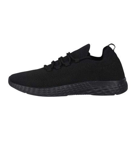 Mens Santo Running Trainers Black Fabric