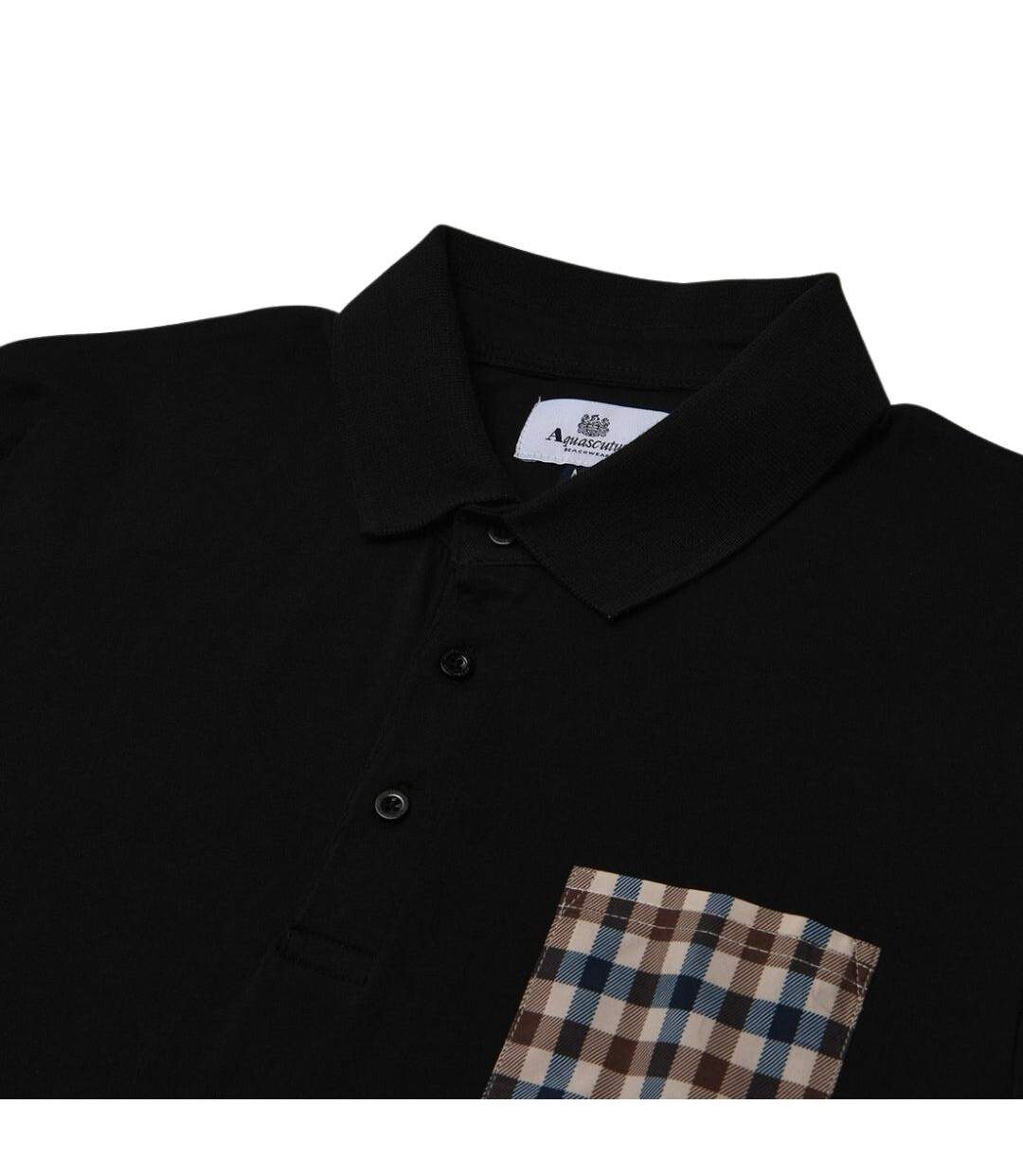 Mens Active Sailor Short-sleeved Polo Shirt Black Aquascutum-2