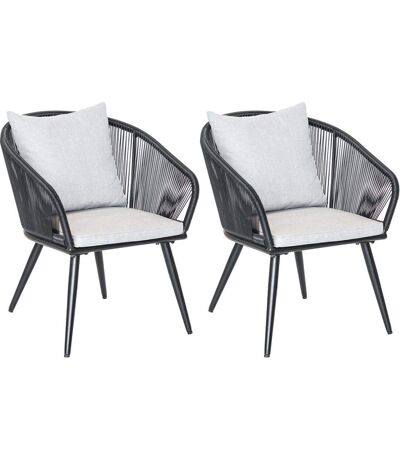 Fauteuil en résine tissée et aluminium Comores (Lot de 2)