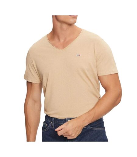 T-shirt beige homme tommy hilfiger xslim jaspe - l