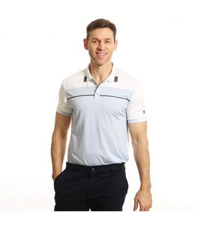 Mens Colour Block Polo Shirt Lilac White Island Green