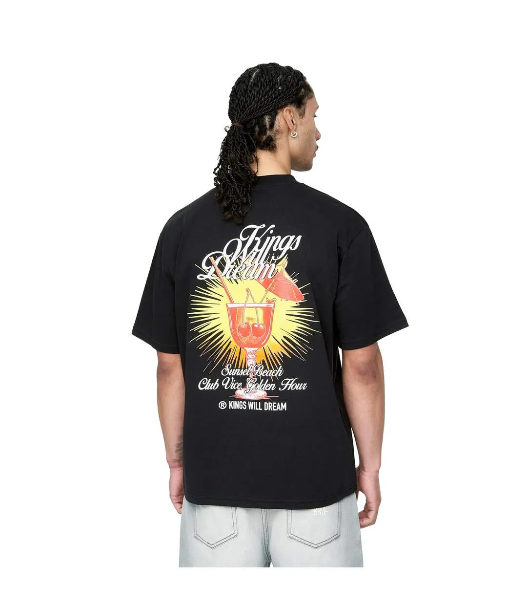 T-shirt Motif/style Cocktail Studio Homme Noir Kings Will Dream-3