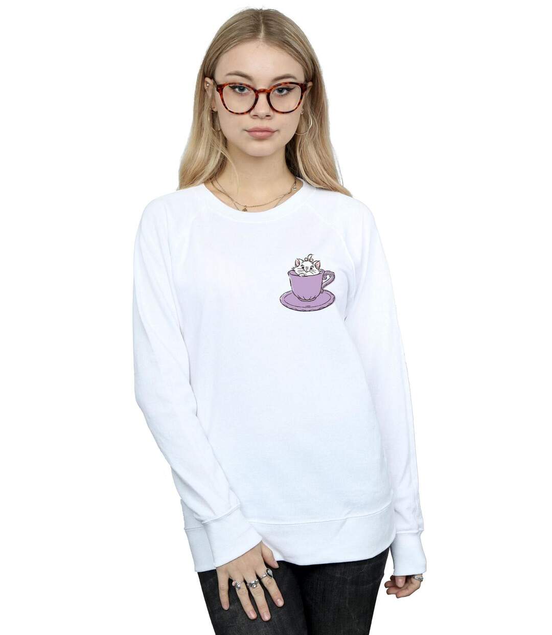 Disney - Sweat ARISTOCATS MARIE IN CUP BREAST PRINT - Femme (Blanc) - UTBI13351-2