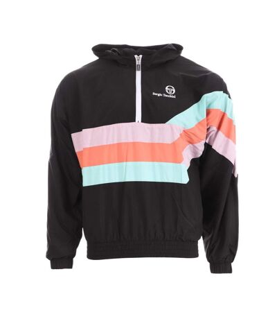 Veste 1/4 zip Noire/Rose Homme Sergio Tacchini 90'S - L