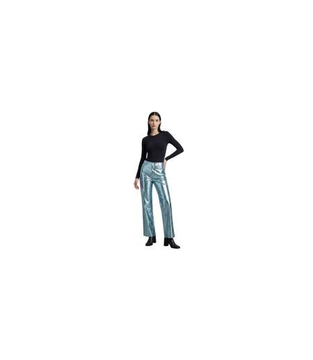 Womens/ladies Lupe Metallic Trousers Blue Metallic AmyLynn