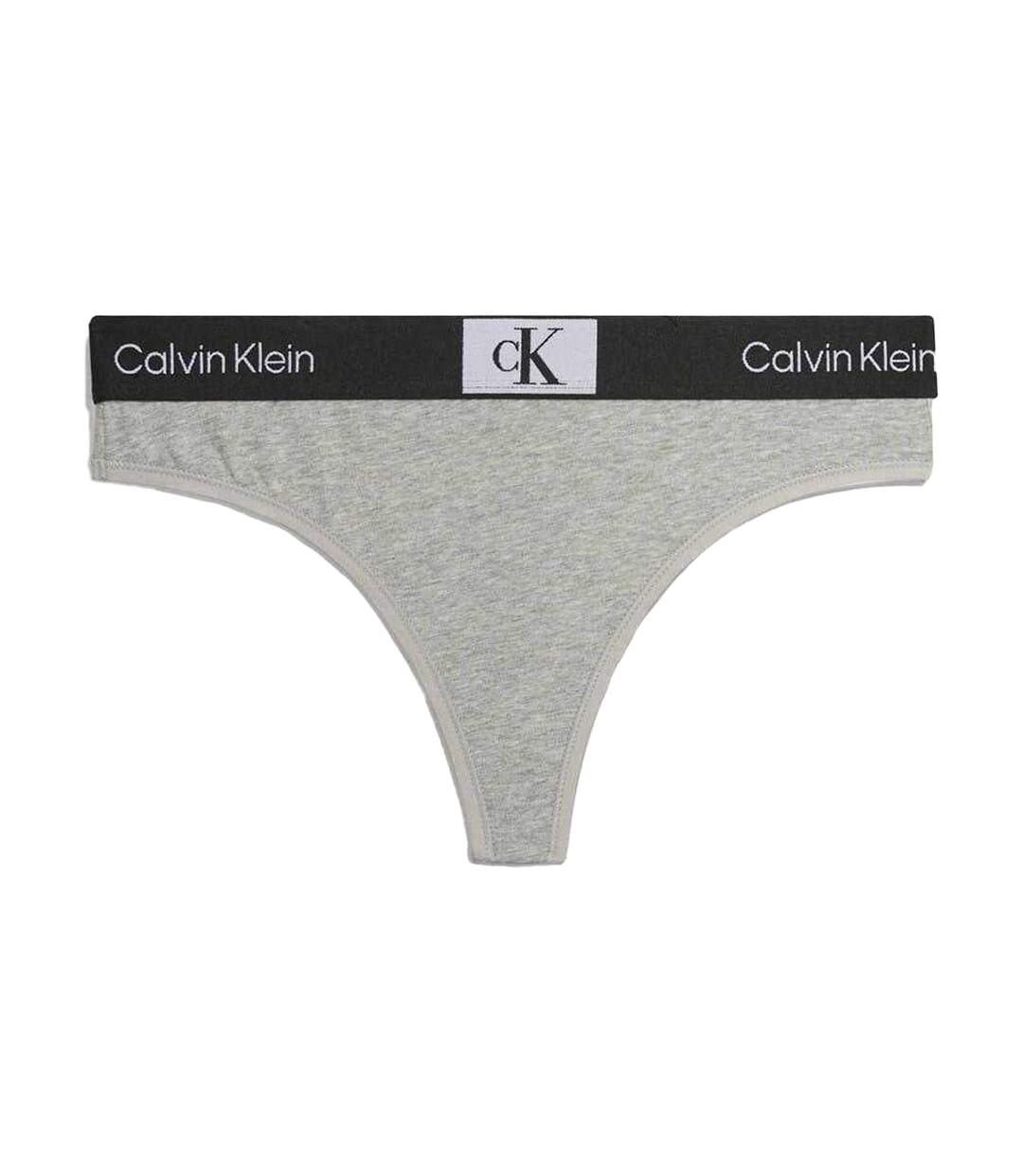 Womens/ladies Organic Cotton Thong Grey Heather Heather Calvin Klein-2