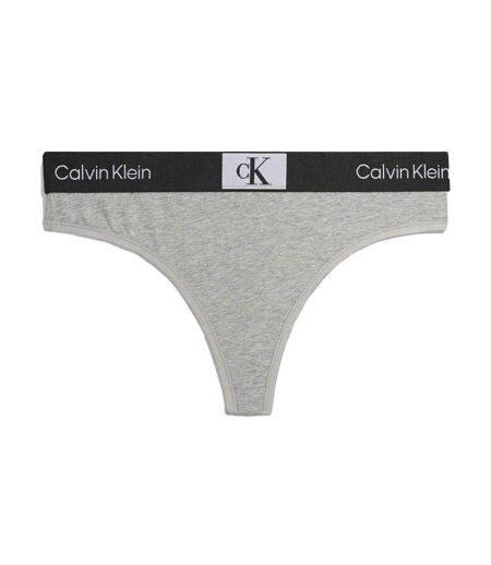 Womens/ladies Organic Cotton Thong Grey Heather Heather Calvin Klein