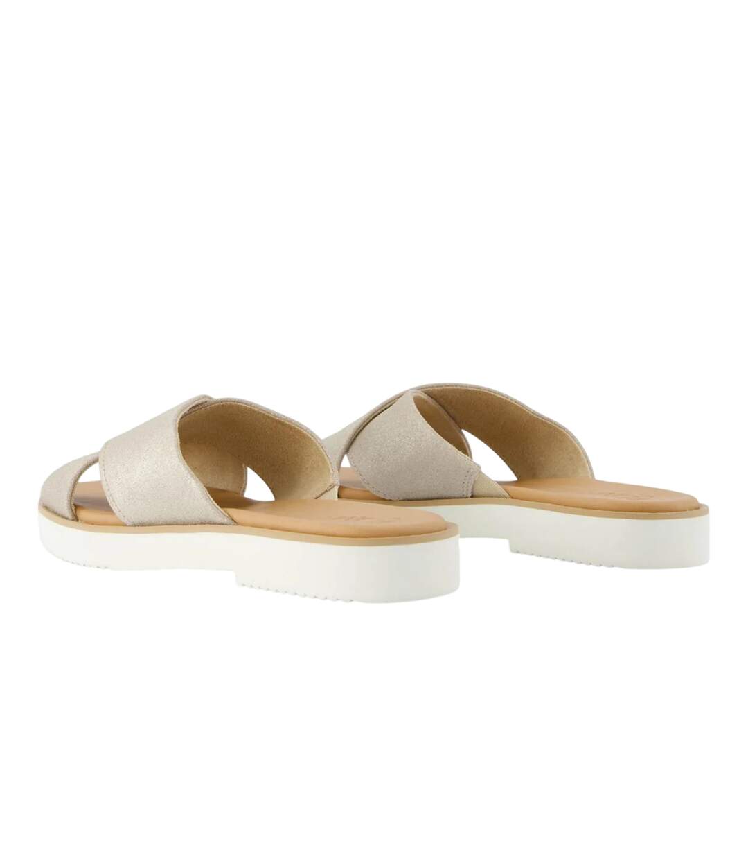 Womens/ladies Mae Crossover Strap Sliders Silver Toms-2