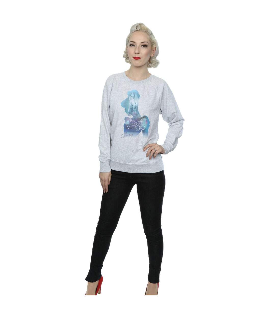 Disney Princess - Sweat CINDERELLA FILLED SILHOUETTE - Femme (Gris chiné) - UTBI10061-4