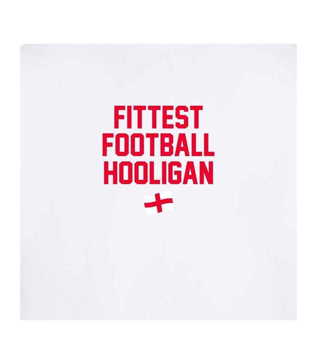 Mens Fittest Football Hooligan T-shirt White AWD-3