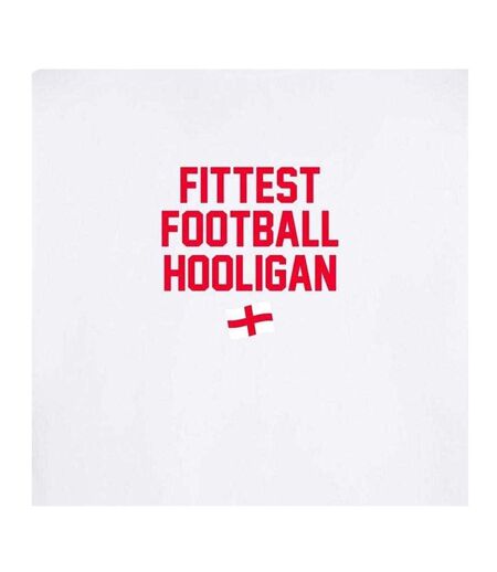 Mens Fittest Football Hooligan T-shirt White AWD
