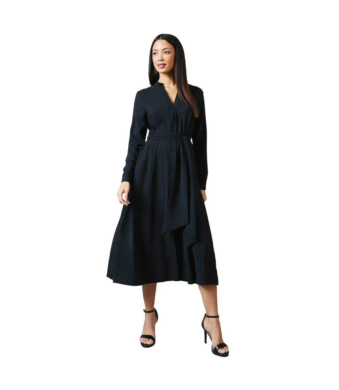 Womens/ladies belted shirt dress black Principles