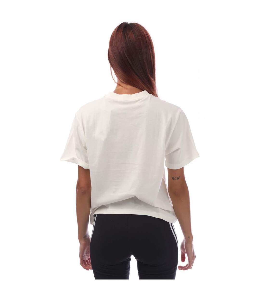 T-shirt Style Gros Logo Femme Blanc Adidas-3