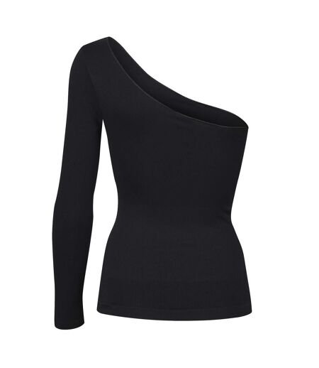 Ladies Essentials One Shoulder Top Sculpting Smoothing Stretch Fit