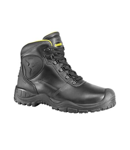 Mens Footwear Industry Batura Plus Leather Safety Boots Black Yellow Mascot