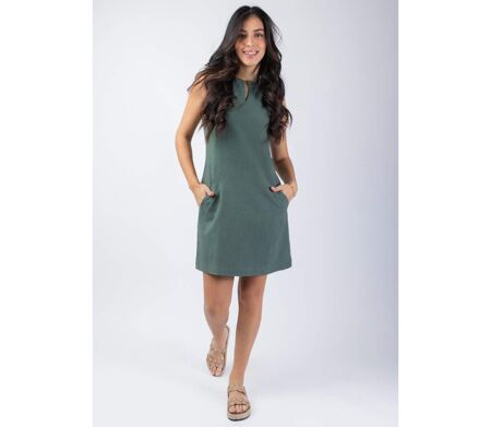 Robe coupe droite unie Ondine kaki Coton Du Monde
