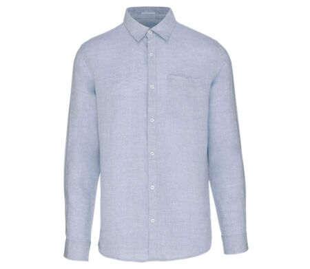 Chemise en lin - Homme - PATS504 - bleu linen
