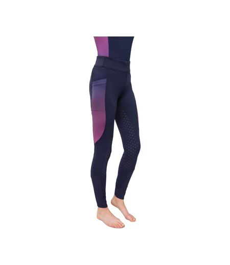 HyFASHION Womens/Ladies Synergy Elevate Horse Riding Tights (Navy/Fig)