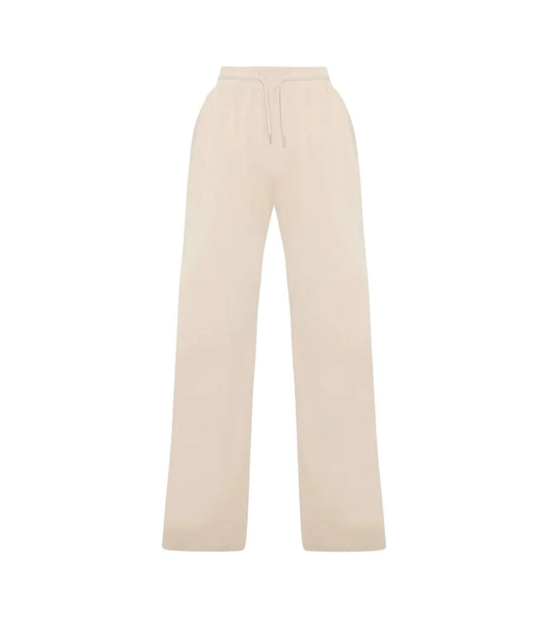Womens/ladies Ribbed Wide Leg Sweatpants Stone I Saw It First-2