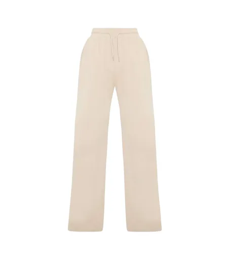 Womens/ladies Ribbed Wide Leg Sweatpants Stone I Saw It First