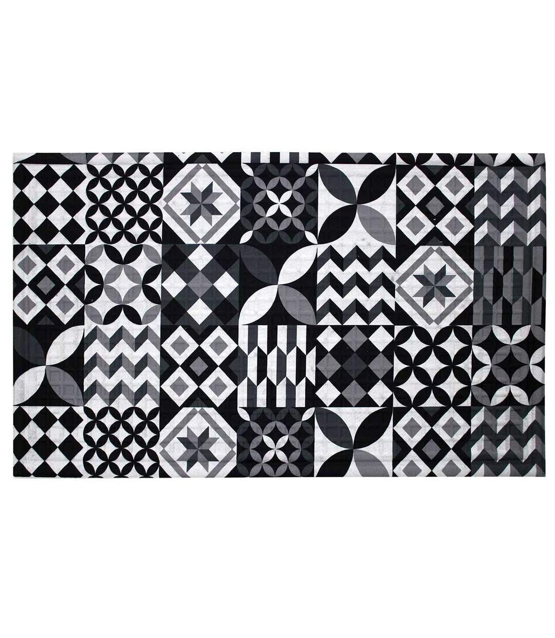 Tapis Relief Imprimé Calypso 45x75cm Noir-1