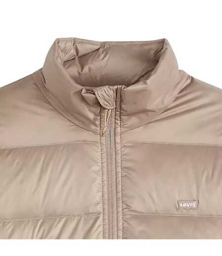 Womens/ladies Caviar Logo Soft Shell Jacket Taupe Grey Levis