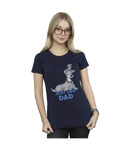 Disney Femme/Ladies Lady And The Tramp Just Like Dad - T-shirt en coton (Bleu marine) - UTBI26177