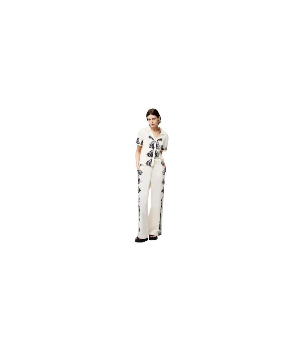 Pantalon Motif/style Floral Femme Noir French Connection-1