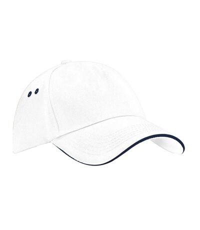 Casquette ultimate adulte blanc / bleu marine Beechfield