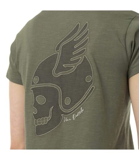 T-shirt femme col V flammé avec print devant et motif au dos Tulle Vondutch