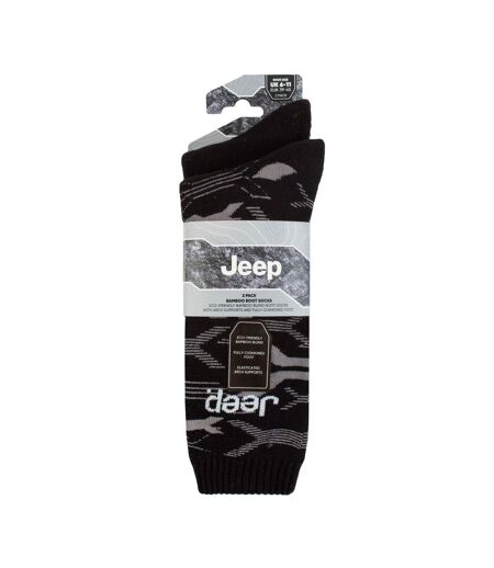 2 Pairs Breathable Cushioned Bamboo Work Boot Socks - Heavy Duty Ribbed Socks