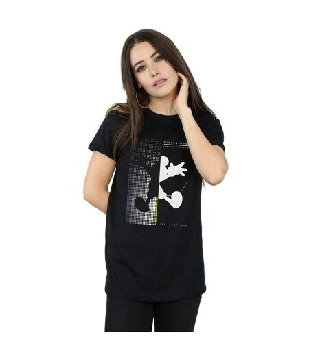 Disney Womens/Ladies Mickey Mouse Reach For The Future Cotton Boyfriend T-Shirt (Noir) - UTBI36579
