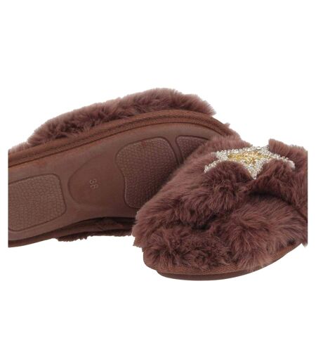 Chaussons Motif/style Lune Et Étoiles Femme Marron Biba