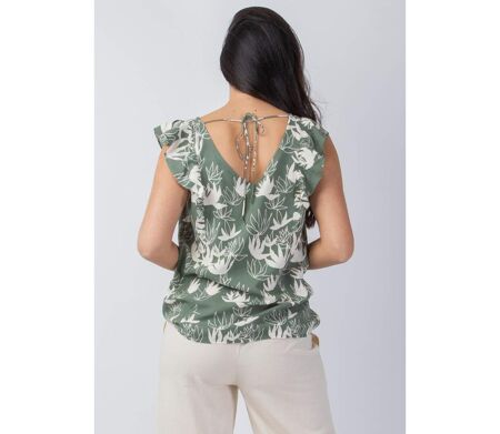 Top femme léger en viscose CHLOE kaki Coton Du Monde