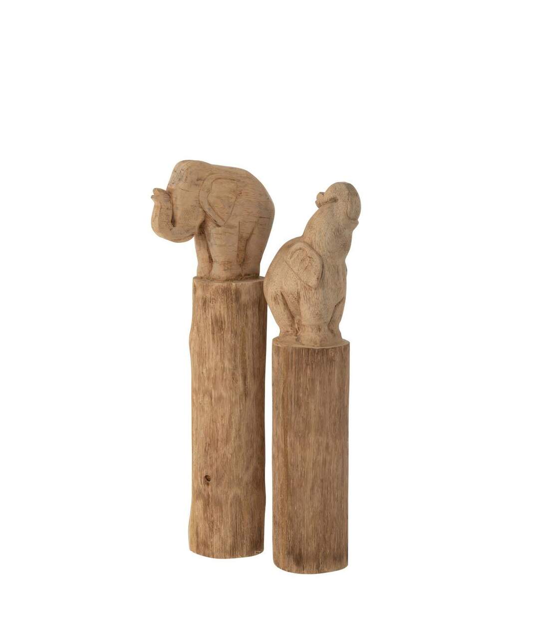 Statue Déco sur Socle Éléphant 52cm Naturel-2