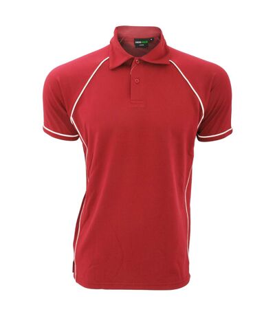 Finden & Hales Mens Piped Performance Sports Polo Shirt (Red/White) - UTRW427