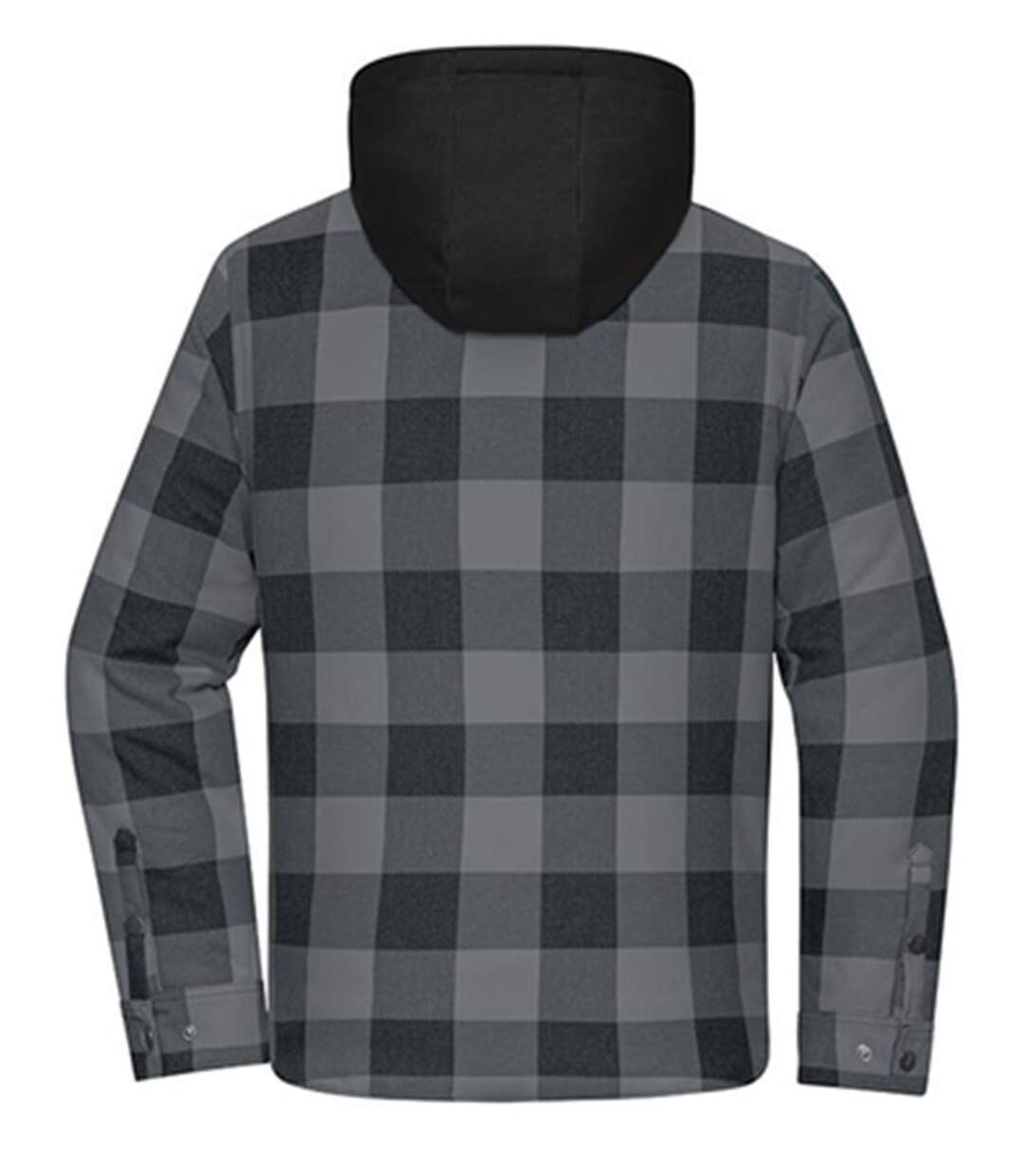 Veste surchemise à carreaux - Unisexe - JN1872 - noir et gris-2