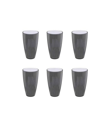 Lot de 6 Verres en Plastique Réutilisable Square 50cl Gris Charbon