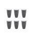 Lot de 6 Verres en Plastique Réutilisable Square 50cl Gris Charbon-1