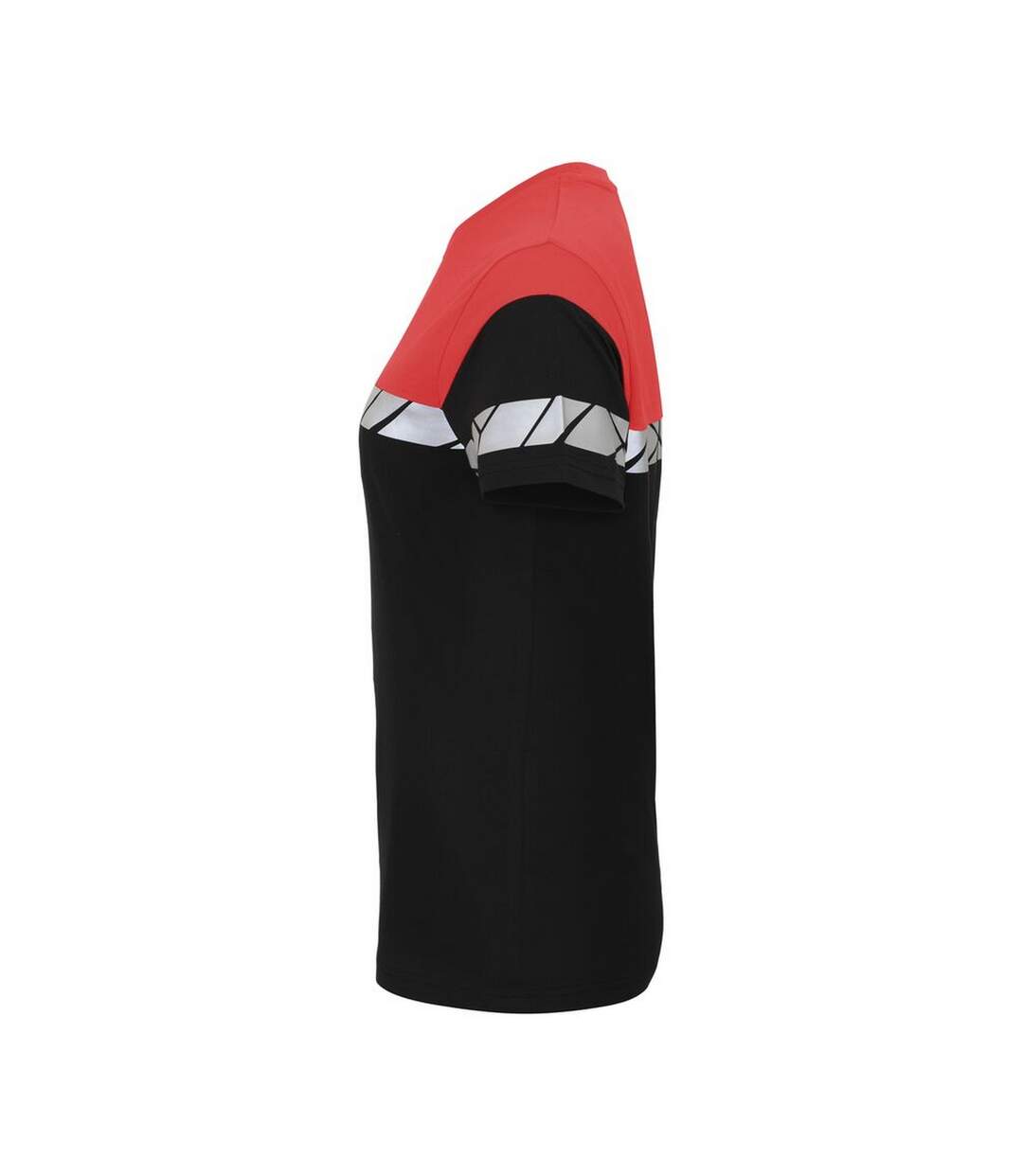 Womens/ladies Progression Hi-vis T-shirt Black Red Projob-3