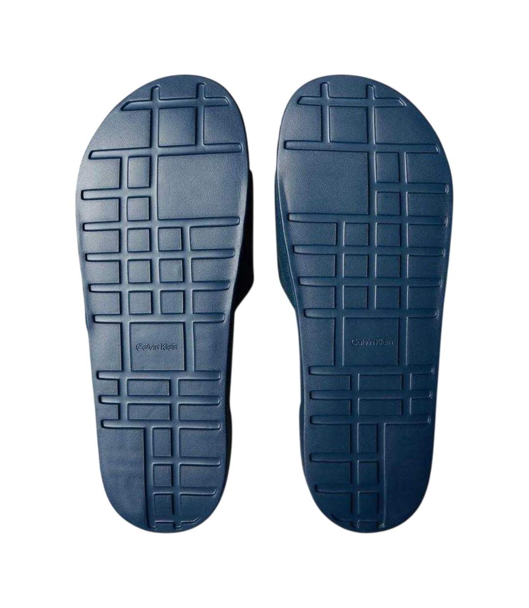 Mens Logo Slip-on Flat Sliders Navy Calvin Klein-3