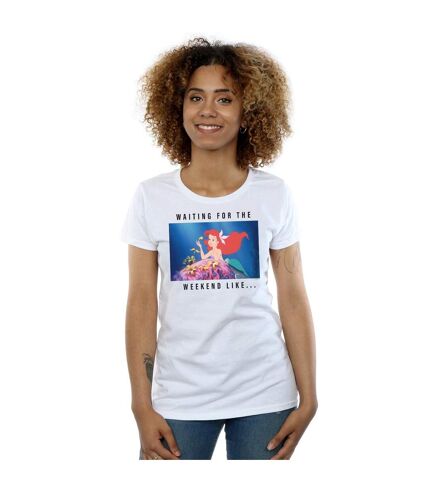 Disney Princess - T-shirt ARIEL WAITING FOR THE WEEKEND - Femme (Blanc) - UTBI37128