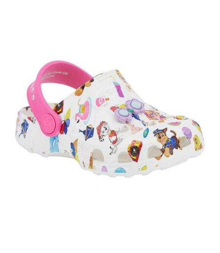 Sabots Motif/style La Pat´patrouille Enfant Blanc Rose Rosâtre Coqui