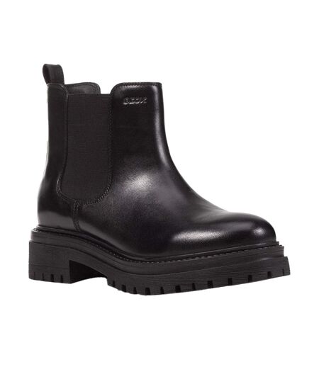 Womens/ladies D Iridea B Leather Ankle Boots Black Geox