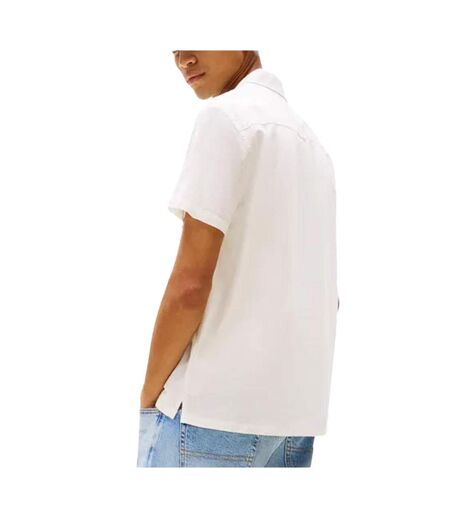 Chemisette blanche homme tommy hilfiger linen blend camp-aruba - l
