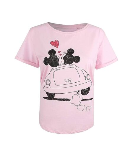 T-Shirt rose femme disney mickey & minnie hearts