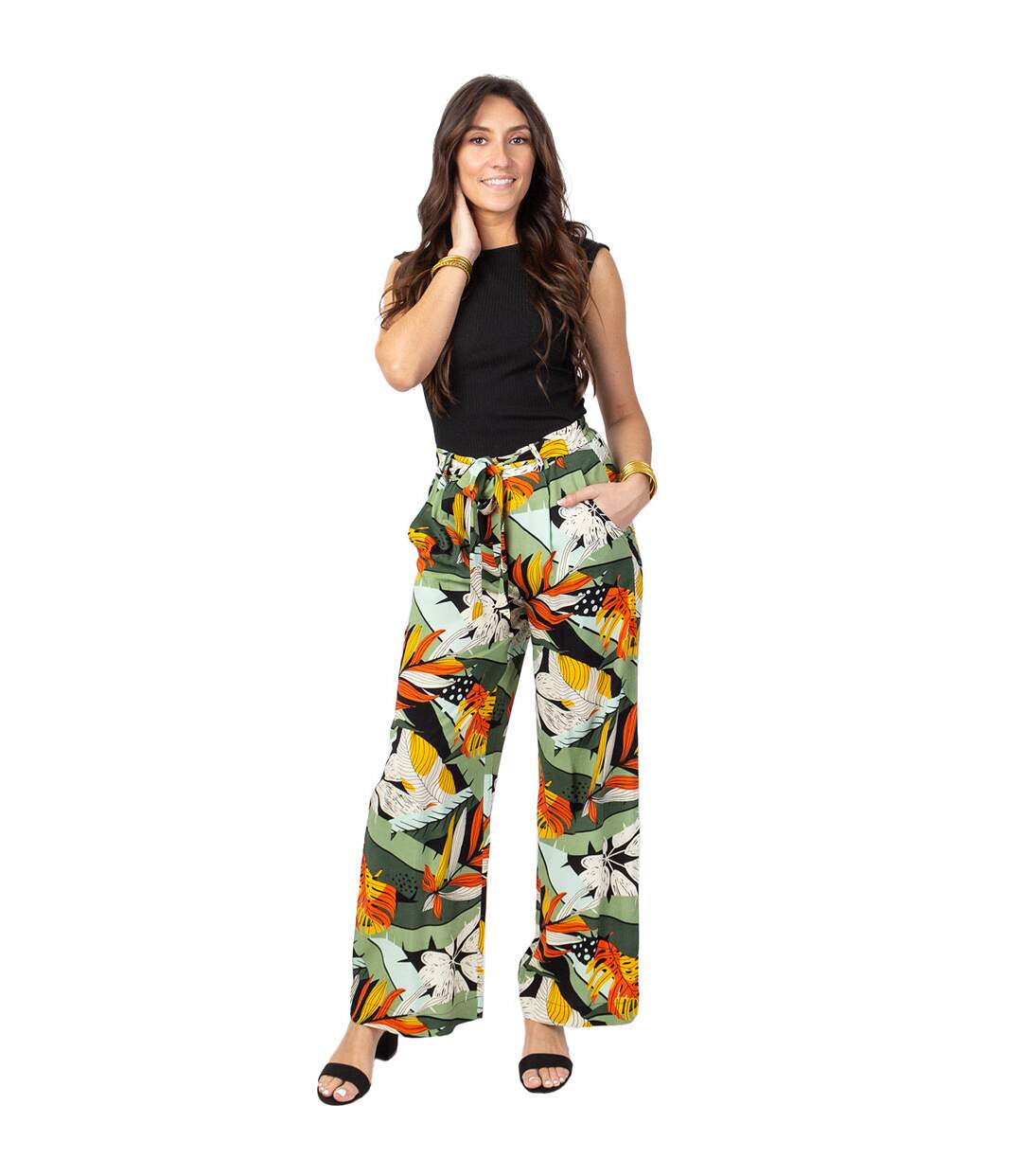 Pantalon large fluide MELODY taille élastiquée Coton Du Monde