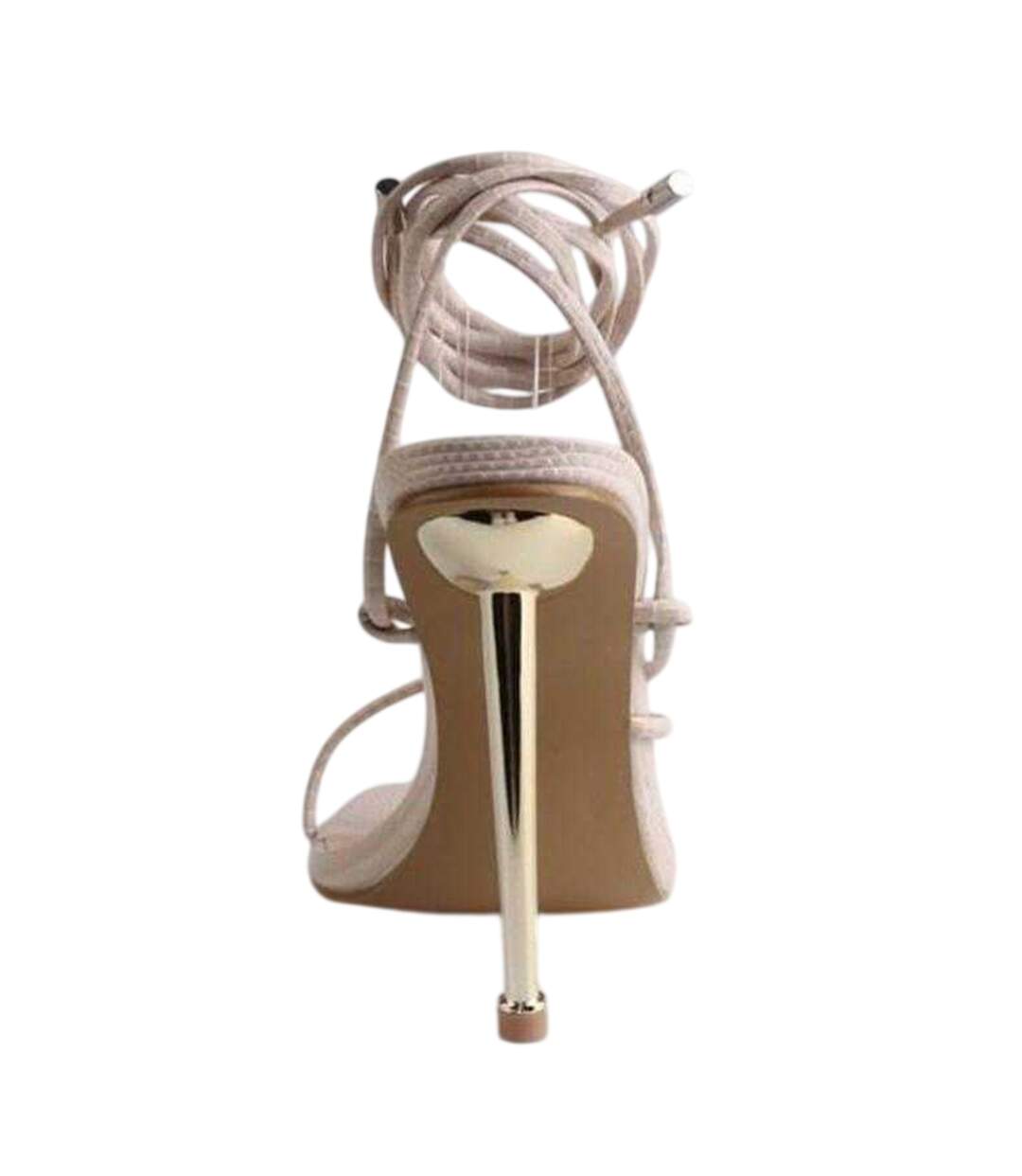Sandales Motif/style Peau De Serpent Femme Crème Chic-2